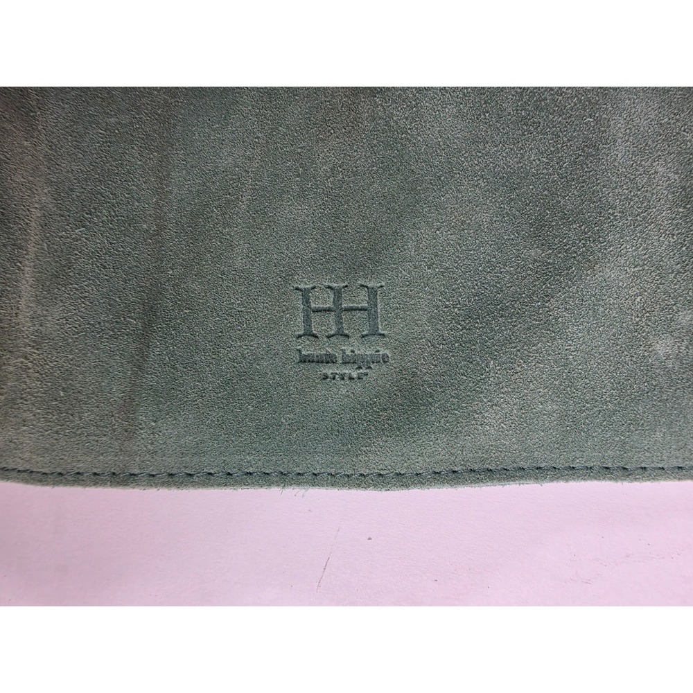 Haute Hippie Leather Suede Hobo Shoulder Bag Green Festival Boho Purse - Picture 7 of 13